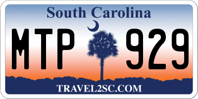 SC license plate MTP929