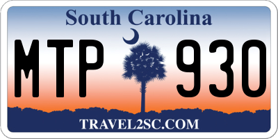 SC license plate MTP930