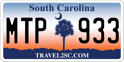 SC license plate MTP933