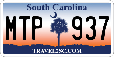SC license plate MTP937