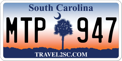 SC license plate MTP947
