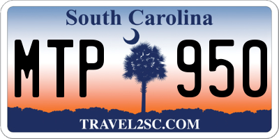 SC license plate MTP950