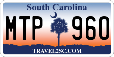 SC license plate MTP960