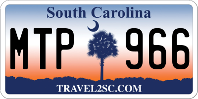 SC license plate MTP966