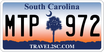 SC license plate MTP972