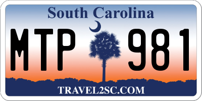 SC license plate MTP981