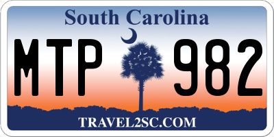 SC license plate MTP982