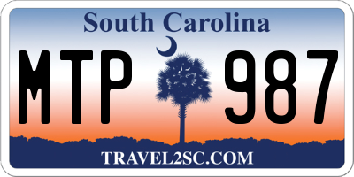 SC license plate MTP987