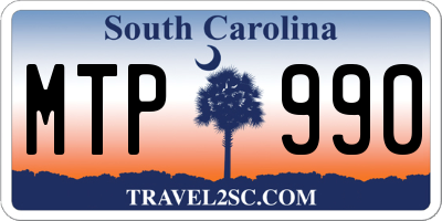 SC license plate MTP990