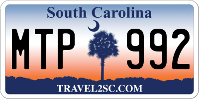 SC license plate MTP992