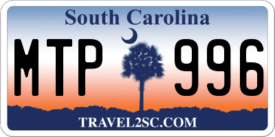 SC license plate MTP996