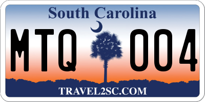 SC license plate MTQ004