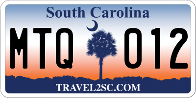 SC license plate MTQ012