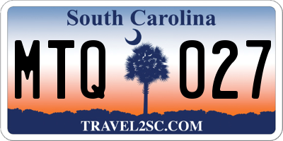 SC license plate MTQ027