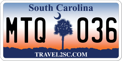 SC license plate MTQ036