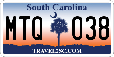 SC license plate MTQ038
