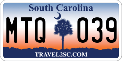 SC license plate MTQ039