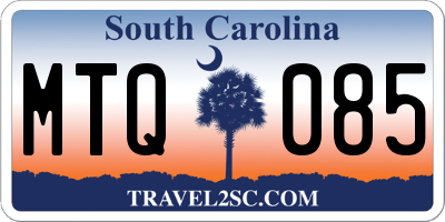 SC license plate MTQ085