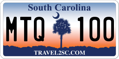 SC license plate MTQ100