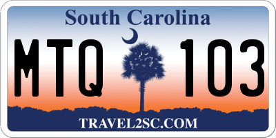 SC license plate MTQ103