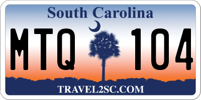SC license plate MTQ104