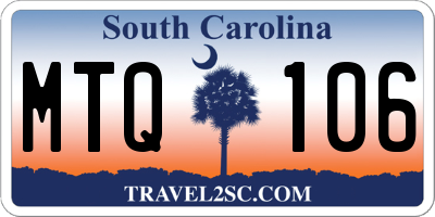 SC license plate MTQ106