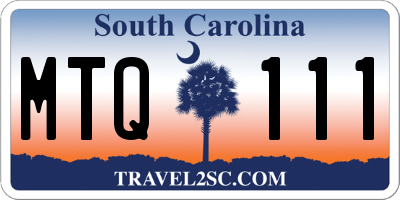 SC license plate MTQ111