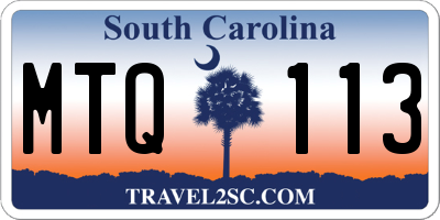 SC license plate MTQ113