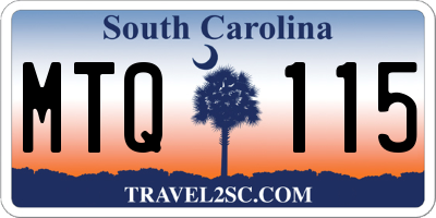 SC license plate MTQ115