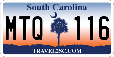 SC license plate MTQ116