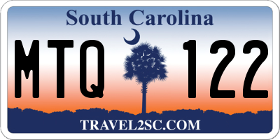 SC license plate MTQ122