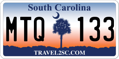 SC license plate MTQ133