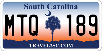 SC license plate MTQ189