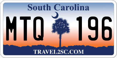 SC license plate MTQ196