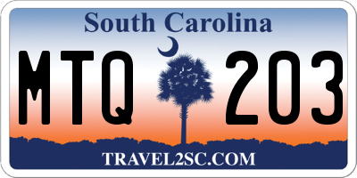 SC license plate MTQ203