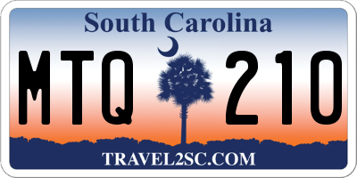 SC license plate MTQ210