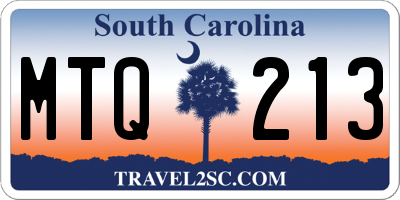 SC license plate MTQ213