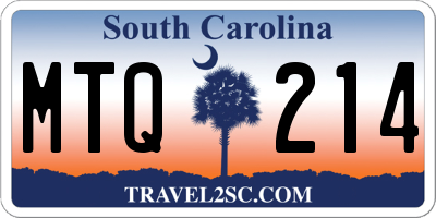 SC license plate MTQ214