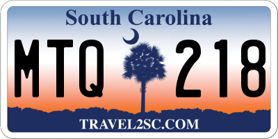 SC license plate MTQ218