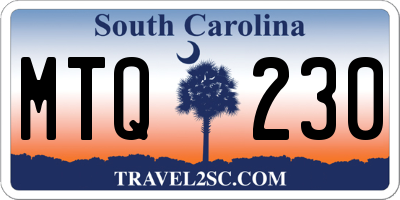 SC license plate MTQ230