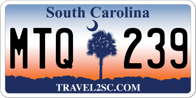 SC license plate MTQ239