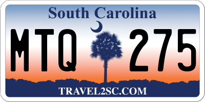 SC license plate MTQ275