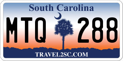 SC license plate MTQ288