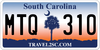 SC license plate MTQ310