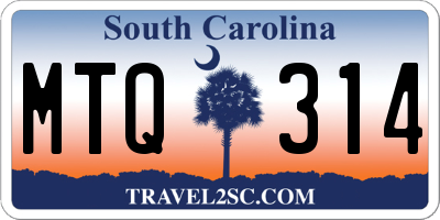 SC license plate MTQ314