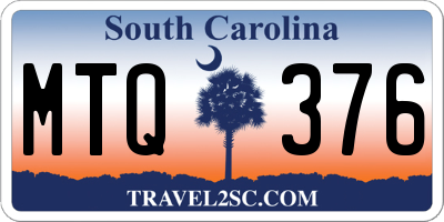 SC license plate MTQ376