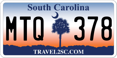SC license plate MTQ378