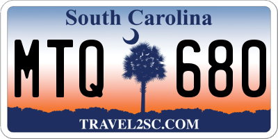 SC license plate MTQ680