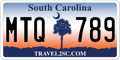 SC license plate MTQ789