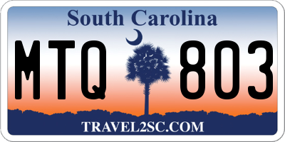SC license plate MTQ803